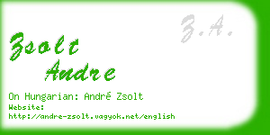 zsolt andre business card